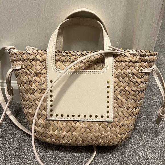 Mango Handbags - MANGO BASKET BAG WITH STUDS DETAIL - Ecru